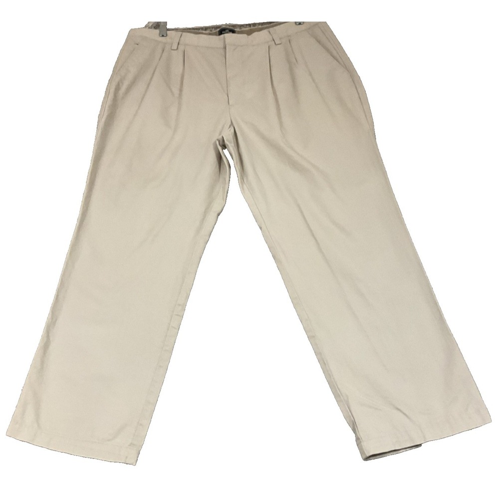Dockers Signature D4 Khaki Dress Pants Classic Fit 38x30 Pleated Beige Uniform